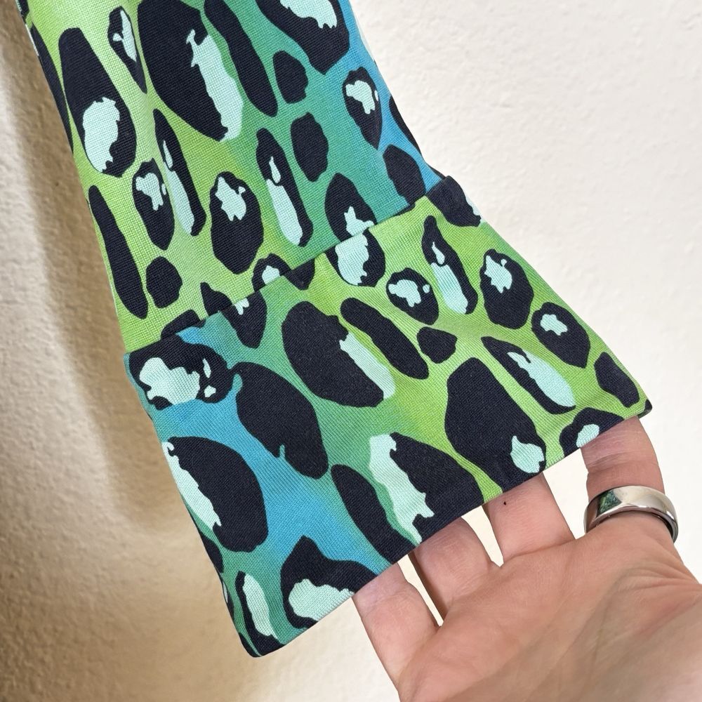 Diane Von Furstenberg Blue and Green Patterned Mini Dress - Picture 4 of 7